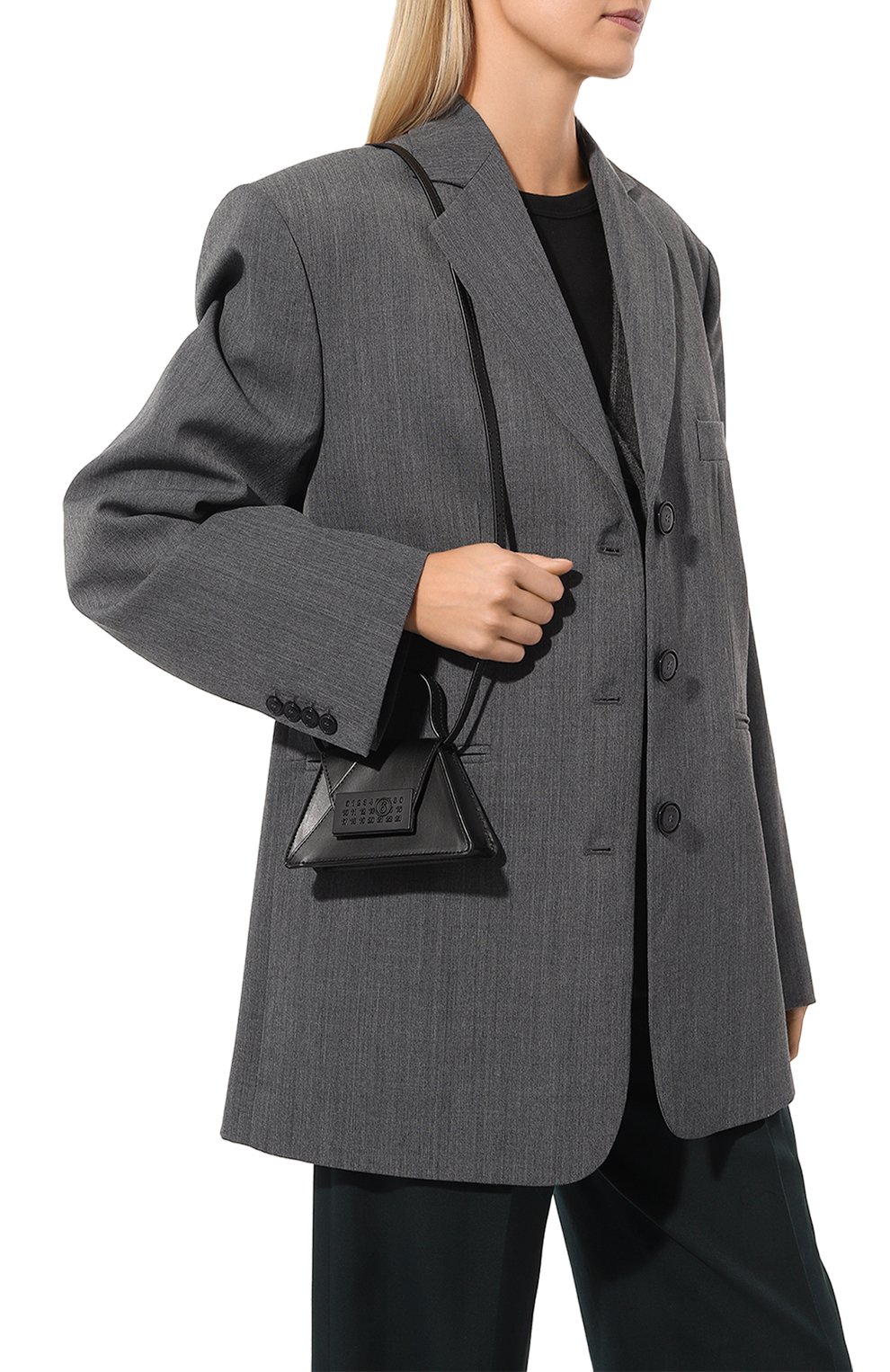 Сумка numbers MM6 черного цвета по цене 65800 руб., арт. SB6ZI0009/P6189, фото 2 Сумка numbers MM6, арт. SB6ZI0009/P6189, фото 2