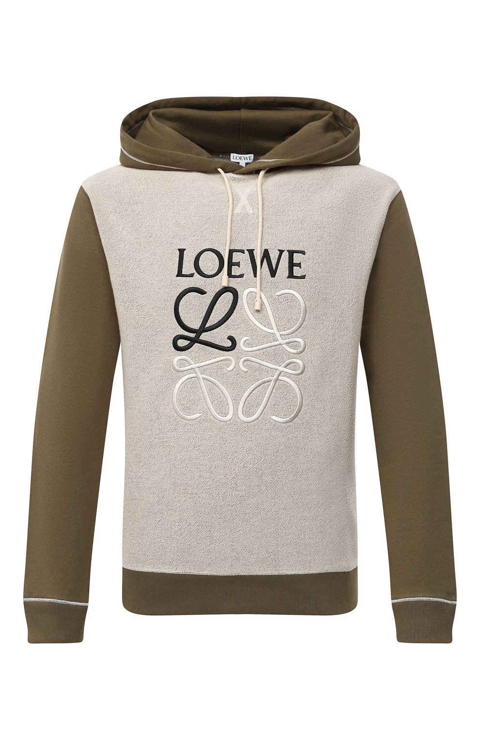 Хлопковое худи LOEWE хаки цвета по цене 61500 руб., арт. H526341X94, фото 1 Хлопковое худи LOEWE, арт. H526341X94, фото 1