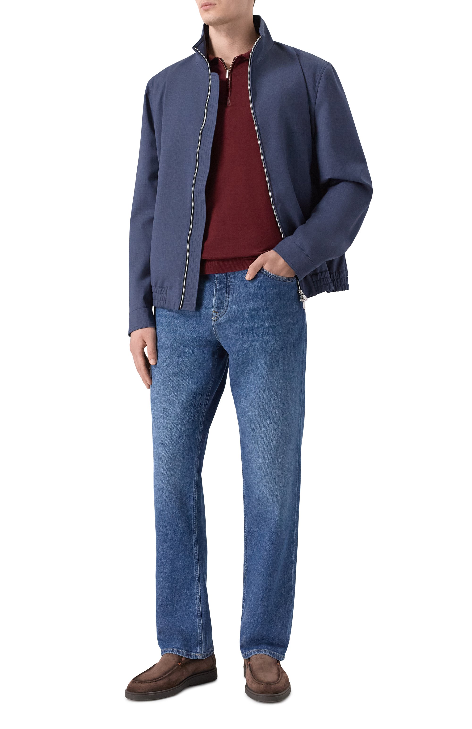 Поло из кашемира и шелка с отделкой из кожи аллигатора ZILLI, арт. KZP001M0340VZL000, фото 2