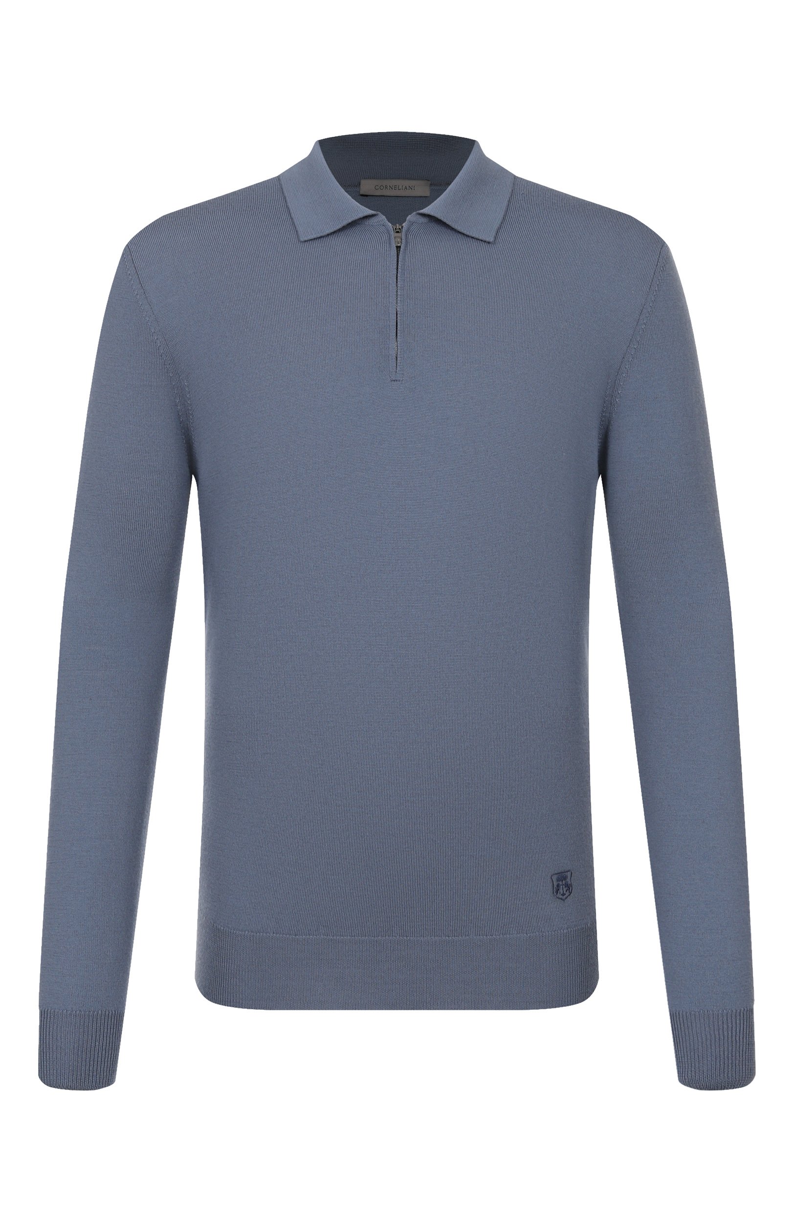 Шерстяное поло CORNELIANI тёмно-голубого цвета по цене 57650 руб., арт. 28M50F/2A25100, фото 1 Шерстяное поло CORNELIANI, арт. 28M50F/2A25100, фото 1