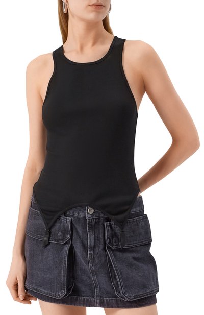 Хлопковая майка KIKI DE MONTPARNASSE черного цвета по цене 38600 руб., арт. C002TP002, фото 3 Хлопковая майка KIKI DE MONTPARNASSE, арт. C002TP002, фото 3