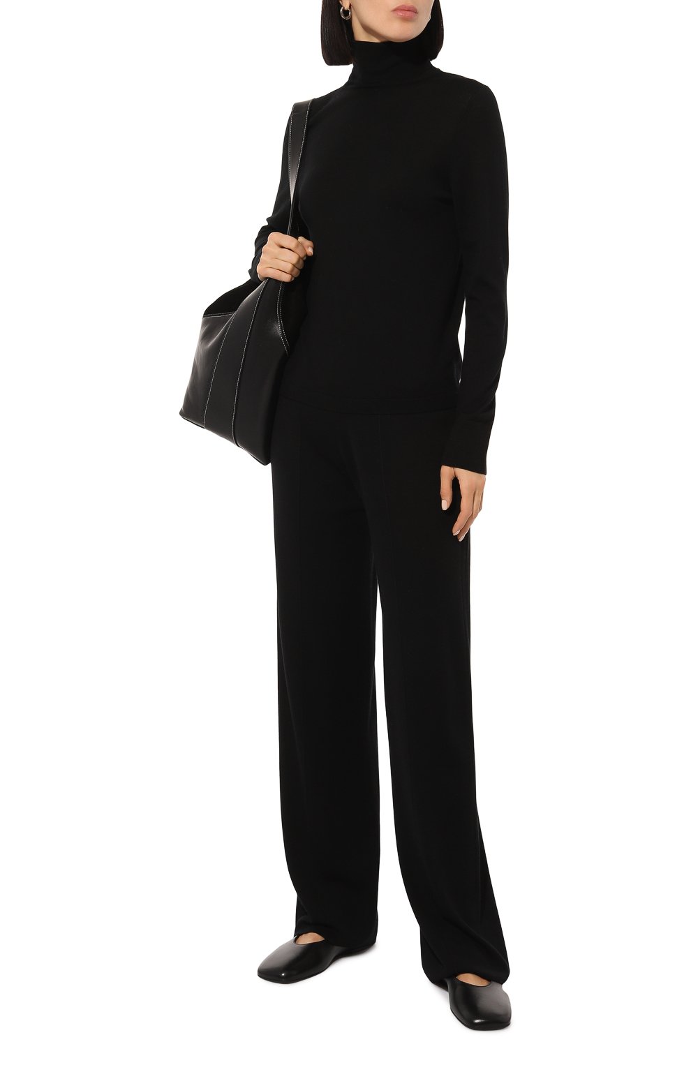 Шерстяные брюки ALLUDE черного цвета по цене 39950 руб., арт. 245/64031, фото 2 Шерстяные брюки ALLUDE, арт. 245/64031, фото 2