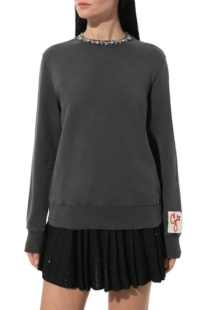 Хлопковый свитшот GOLDEN GOOSE DELUXE BRAND темно-серого цвета по цене 45550 руб., арт. GWP01223.P000672, фото 3 Хлопковый свитшот GOLDEN GOOSE DELUXE BRAND, арт. GWP01223.P000672, фото 3