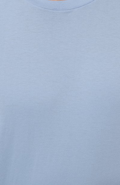 Хлопковая футболка HANRO голубого цвета по цене 9660 руб., арт. 075050, фото 5 Хлопковая футболка HANRO, арт. 075050, фото 5