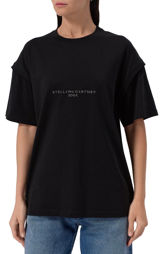 Хлопковая футболка Stella McCartney 6J0071/3SPW87 Чёрный  6J0071/3SPW87 Фото 3