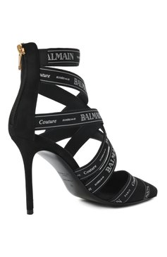 Женские замшевые туфли couture 95 BALMAIN черного цвета, арт. EN1UH092/TKWB | Фото 5 (Подошва: Плоская; Материал внутренний: Натуральная кожа; Материал внешний: Натуральная кожа; Каблук высота: Высокий; Каблук тип: Шпилька)