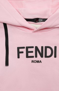 Детский хлопковое худи FENDI розового цвета, арт. JFH145/5V0/8-12+ | Фото 3 (Драгоценные камни: Проставлено; Материал сплава: Проставлено; Материал внешний: Хлопок; Рукава: Длинные; Девочки Кросс-КТ: Худи-одежда; Ростовка одежда: 10 - 11 лет | 140 - 146см, 13 - 15 лет | 158 см, 9 лет | 134 см, 12 лет | 152 см)