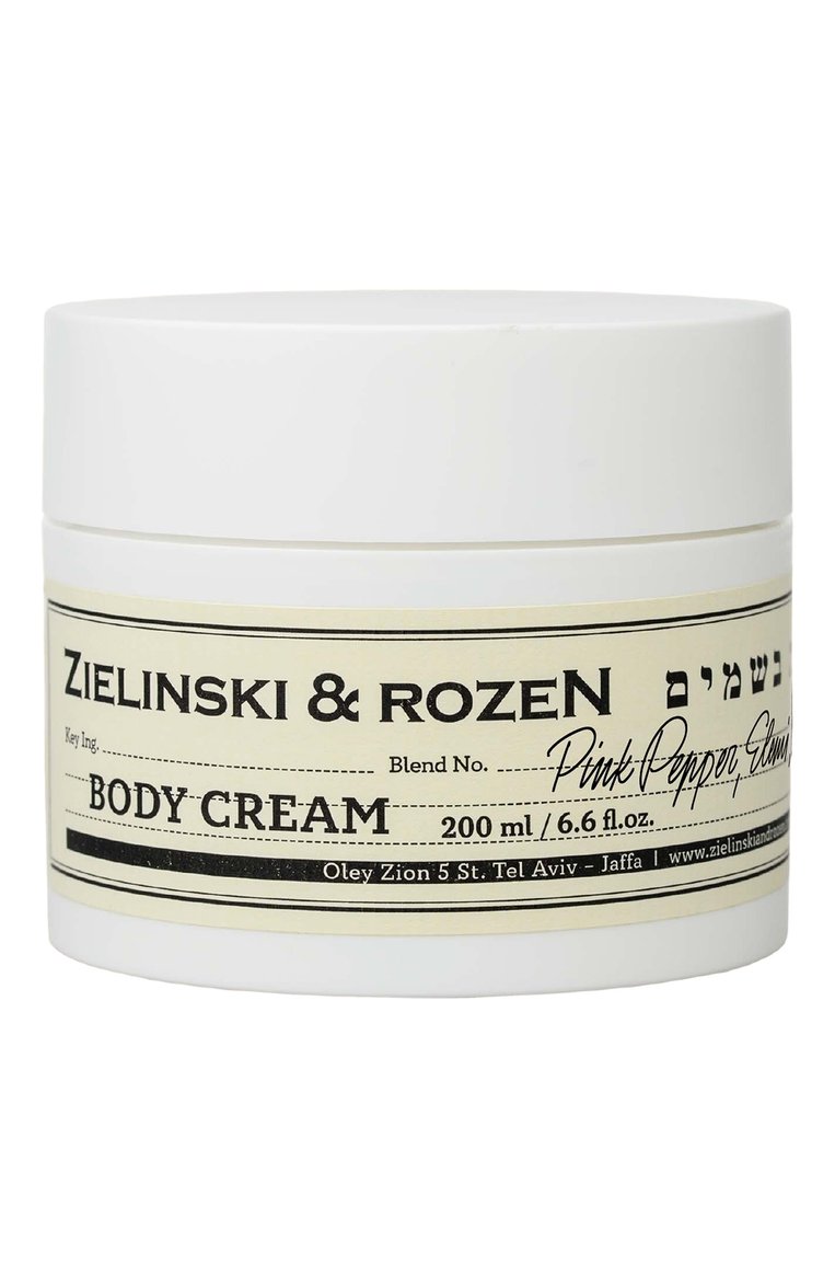 Крем для тела в банке розовый перец, элеми, корица, кожа (200ml) ZIELINSKI&ROZEN бесцветного цвета, арт. 7290116445892 | Фото 1 (Нос: Не проставлено; Региональные ограничения белый список (Axapta Mercury): Не проставлено; Тип продукта: Кремы; Назначение: Для тела; Косметика кросс-кт: Уход У)