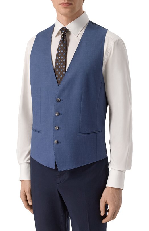 Шерстяной жилет BOSS 50469160 Синий  50469160 Фото 3