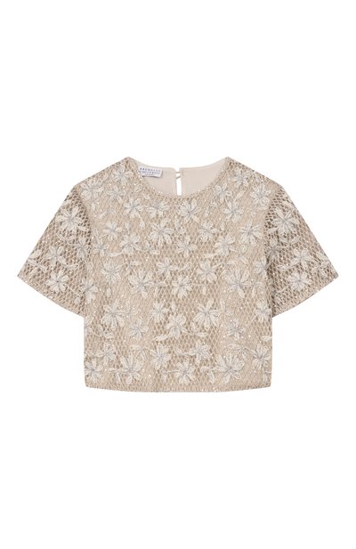 Блузка с отделкой пайетками BRUNELLO CUCINELLI, арт. BA156S016B