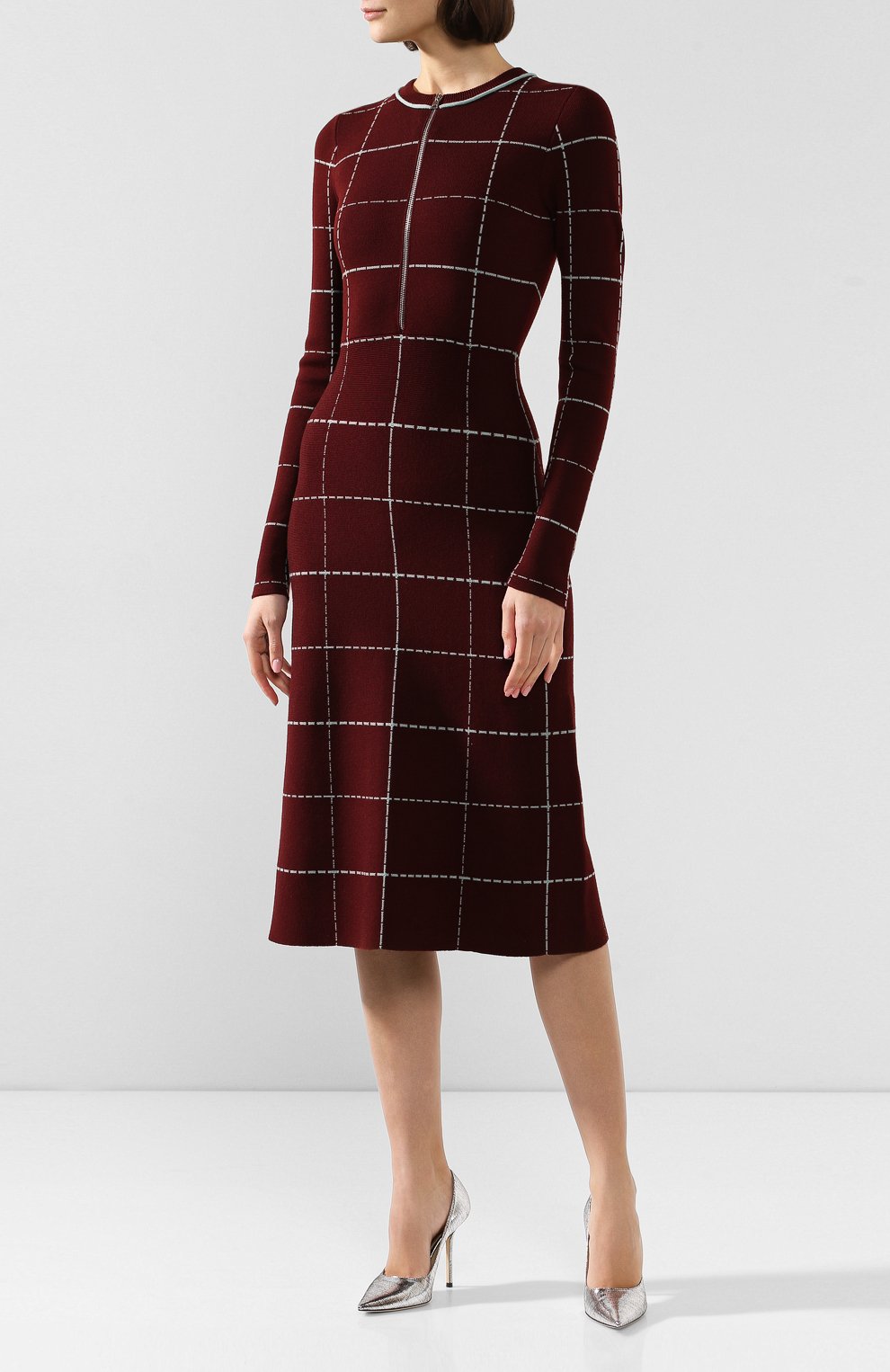 Шерстяное платье VICTORIA BECKHAM бордового цвета по цене 144000 руб., арт. DR KNT 61143, фото 3 Шерстяное платье VICTORIA BECKHAM, арт. DR KNT 61143, фото 3