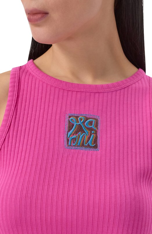 Хлопковый топ Marni THJE0380S0/UTC600 Розовый  THJE0380S0/UTC600 Фото 5