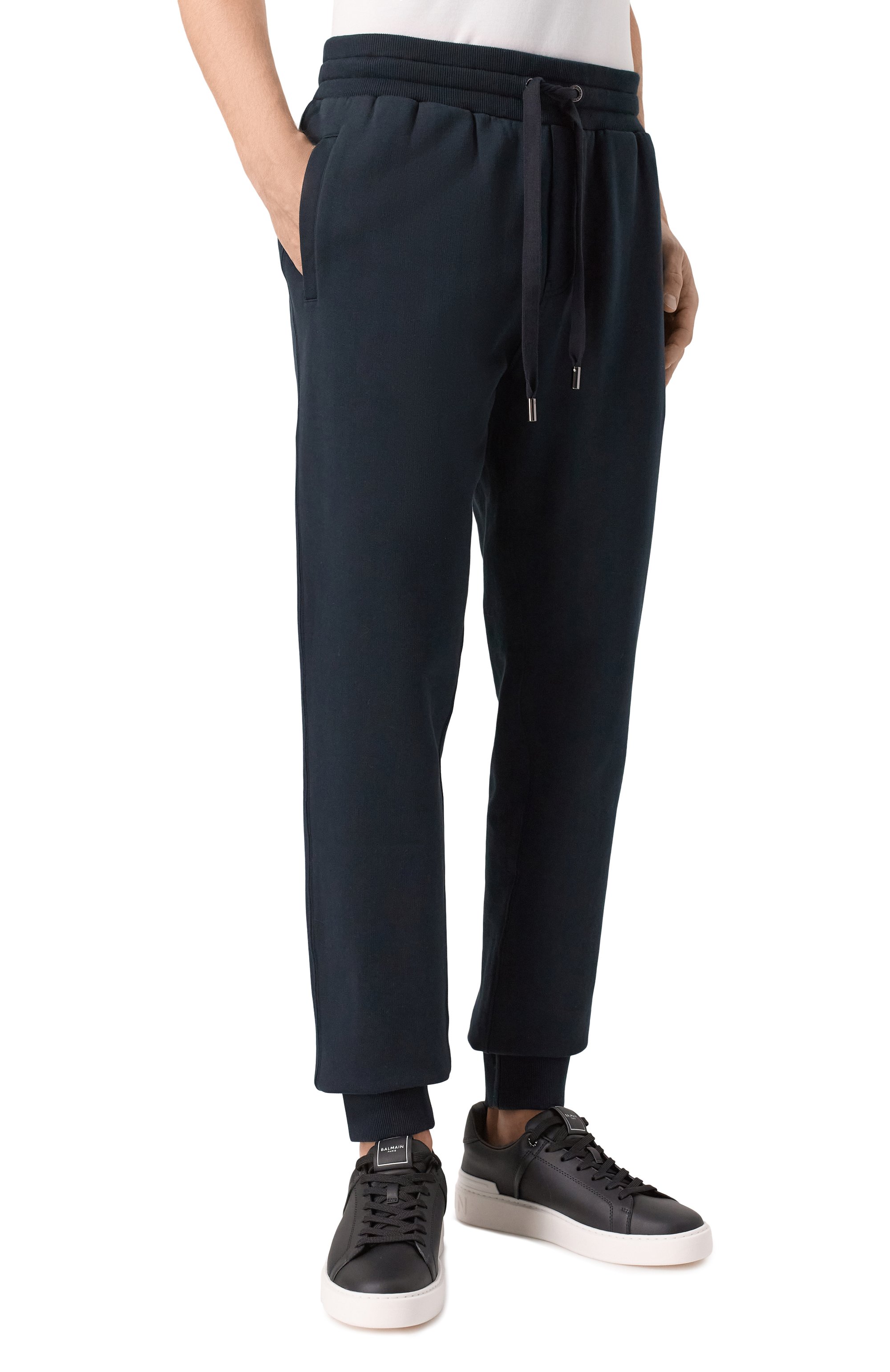 Хлопковые джоггеры DOLCE & GABBANA темно-синего цвета по цене 105500 руб., арт. GP07TZ/G7PZT, фото 3 Хлопковые джоггеры DOLCE & GABBANA, арт. GP07TZ/G7PZT, фото 3