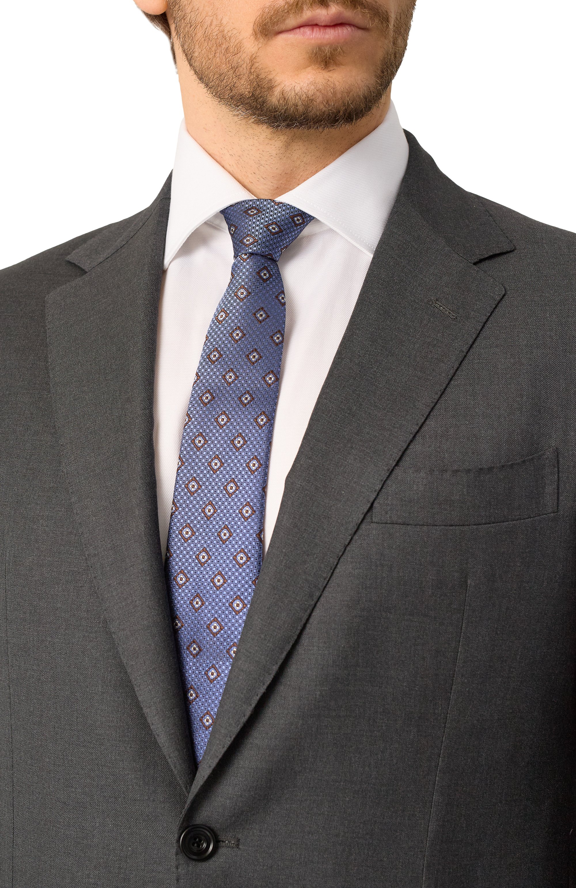 Шелковый галстук CANALI синего цвета по цене 18500 руб., арт. 18/HJ04196, фото 2 Шелковый галстук CANALI, арт. 18/HJ04196, фото 2