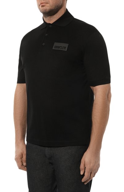 Хлопковое поло CROW’S EYE черного цвета по цене 25500 руб., арт. LE 64, фото 3 Хлопковое поло CROW’S EYE, арт. LE 64, фото 3