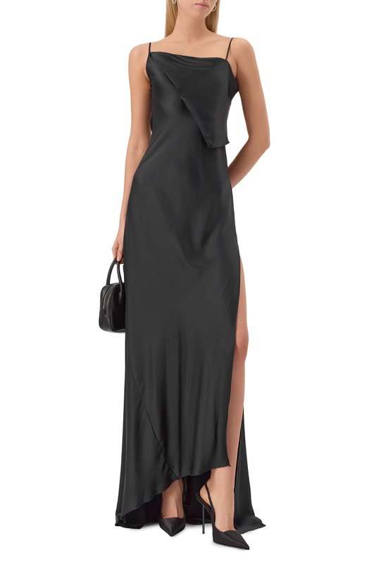 Атласное платье Ann Demeulemeester B0012276/FA134 Чёрный  B0012276/FA134 Фото 2