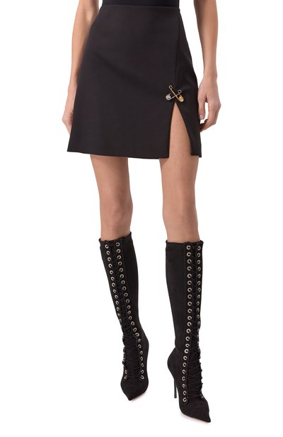 Шерстяная юбка VERSACE черного цвета по цене 130000 руб., арт. 1018816/1A12258, фото 3 Шерстяная юбка VERSACE, арт. 1018816/1A12258, фото 3