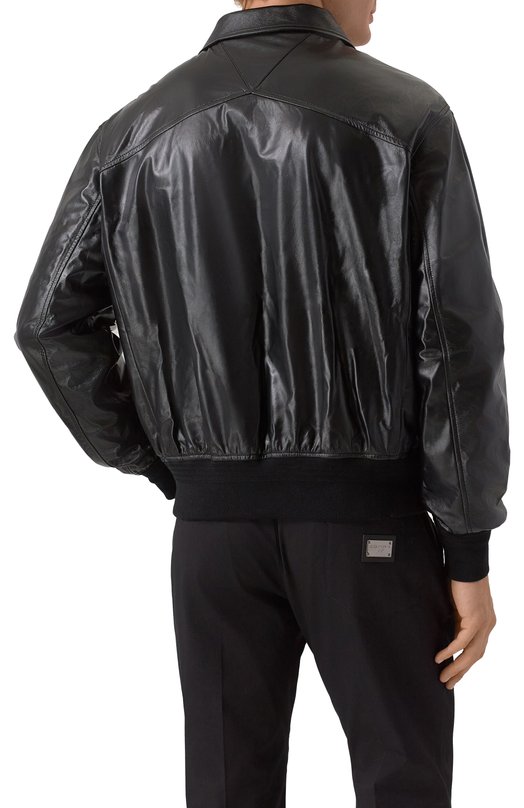 Кожаный бомбер Bottega Veneta 785266/V5AC0 Чёрный  785266/V5AC0 Фото 4