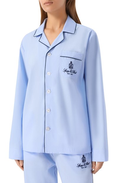 Хлопковая рубашка SPORTY AND RICH, арт. SI021602231BL90, фото 3