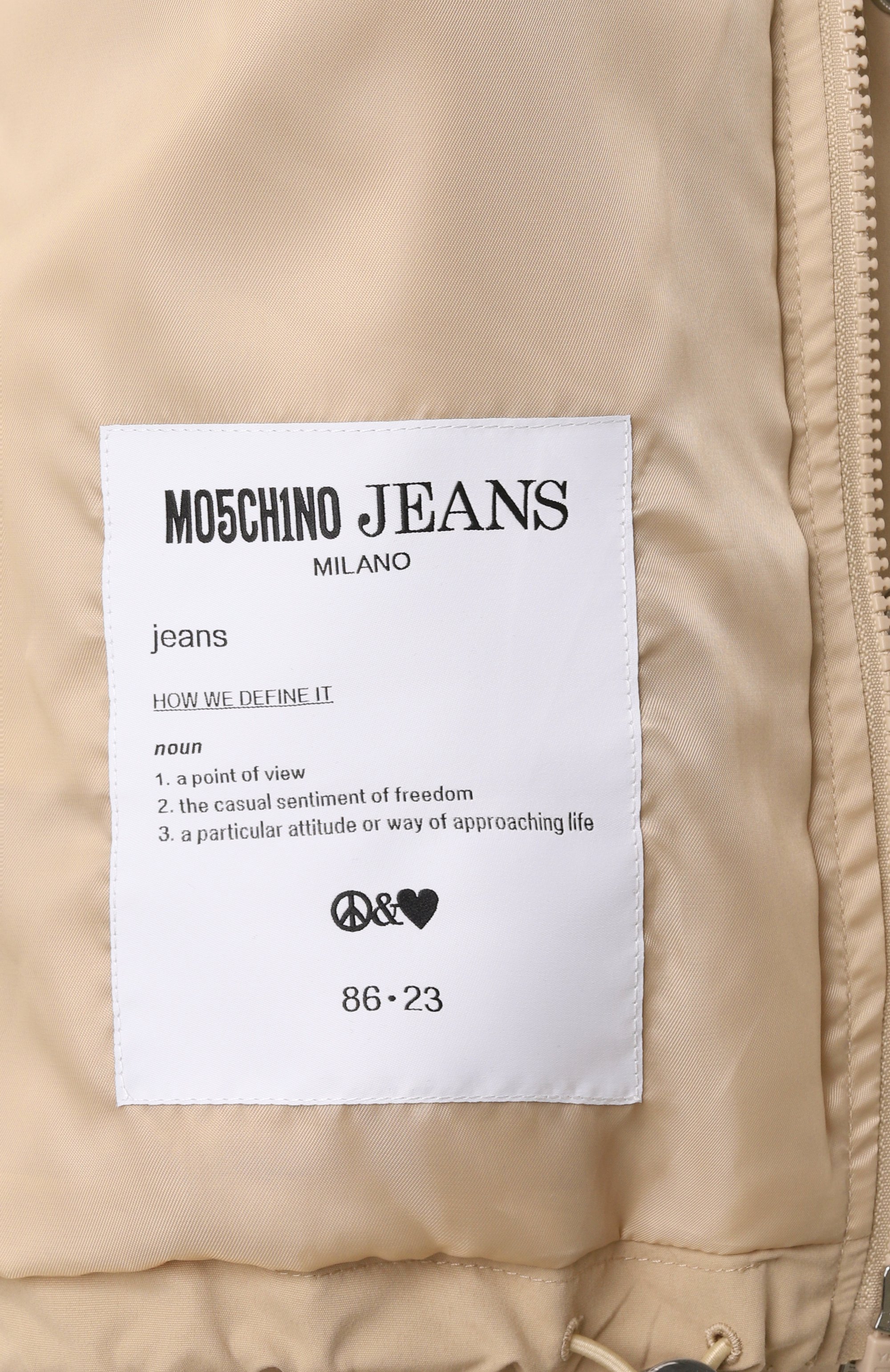 Ветровка M05CH1NO JEANS бежевого цвета по цене 52450 руб., арт. A0605/3220, фото 7 Ветровка M05CH1NO JEANS, арт. A0605/3220, фото 7