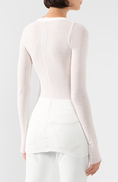 Лонгслив из смеси вискозы и шелка RICK OWENS белого цвета по цене 29950 руб., арт. RP20S1202/RC, фото 4 Лонгслив из смеси вискозы и шелка RICK OWENS, арт. RP20S1202/RC, фото 4