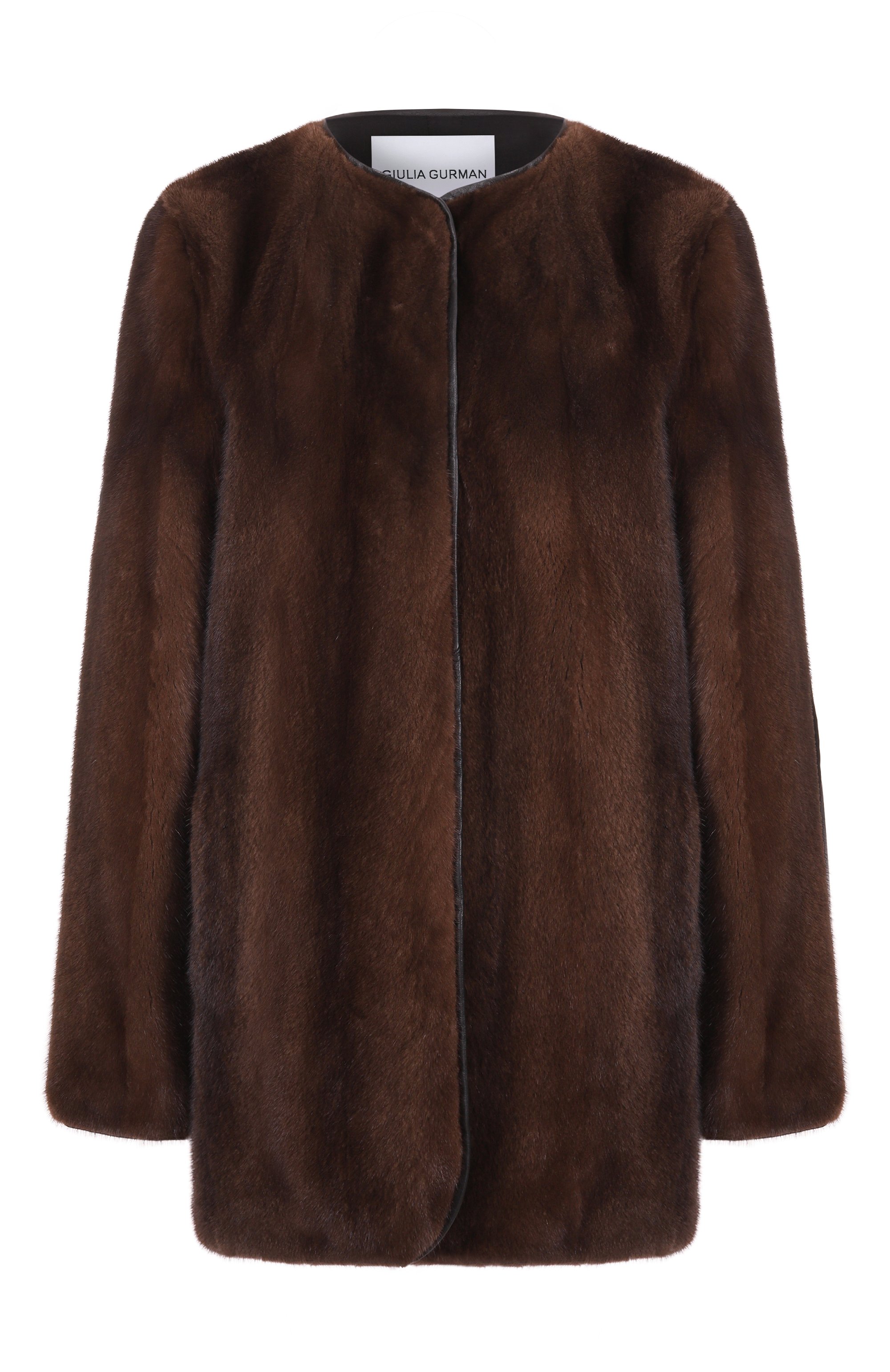 Шуба из норки GIULIA GURMAN коричневого цвета по цене 890040 руб., арт. 221DB40, фото 1 Шуба из норки GIULIA GURMAN, арт. 221DB40, фото 1