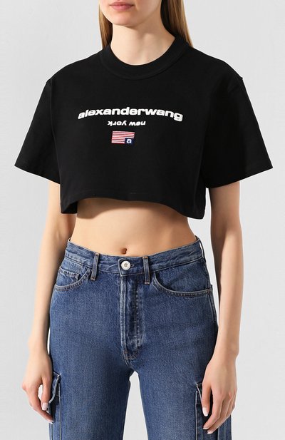 Хлопковый топ ALEXANDER WANG черного цвета по цене 18700 руб., арт. 1CC1201309, фото 3 Хлопковый топ ALEXANDER WANG, арт. 1CC1201309, фото 3