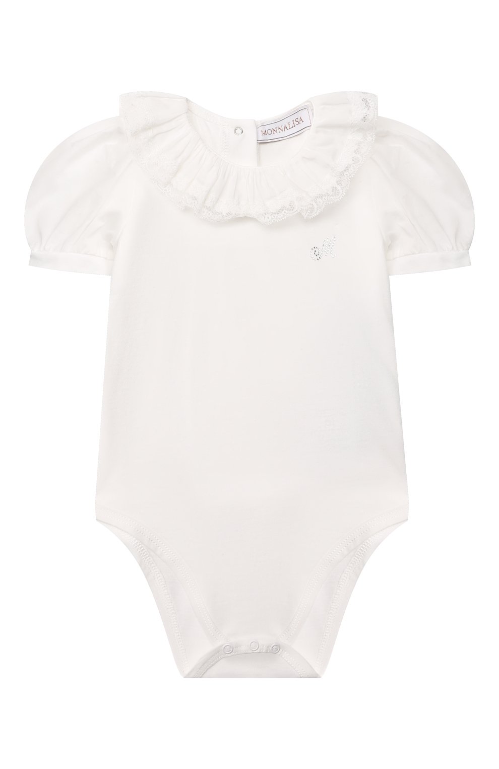Хлопковое боди MONNALISA белого цвета по цене 9000 руб., арт. 379604, фото 1 Хлопковое боди MONNALISA, арт. 379604, фото 1
