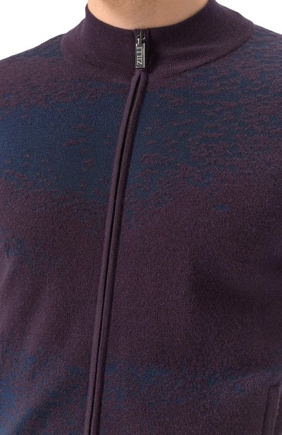 Кардиган из кашемира и шелка ZILLI фиолетового цвета по цене 261500 руб., арт. KZMC01M0330VSHD00/62, фото 5 Кардиган из кашемира и шелка ZILLI, арт. KZMC01M0330VSHD00/62, фото 5