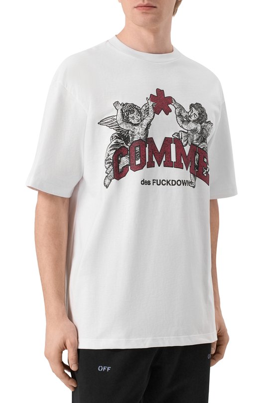 Хлопковая футболка Comme des Fuckdown CFABM01827 Белый  CFABM01827 Фото 3