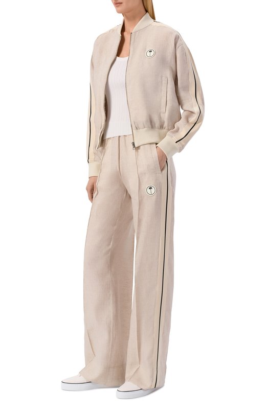 Льняные брюки Palm Angels PWCJ03CS26FAB001 Бежевый  PWCJ03CS26FAB001 Фото 2