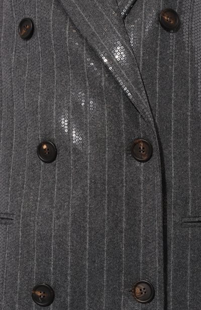 Шерстяное пальто с отделкой пайетками BRUNELLO CUCINELLI, арт. ME2089827, фото 5