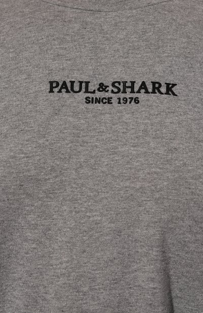 Хлопковая футболка PAUL&SHARK серого цвета по цене 21450 руб., арт. 12311618/3XL-6XL, фото 5 Хлопковая футболка PAUL&SHARK, арт. 12311618/3XL-6XL, фото 5
