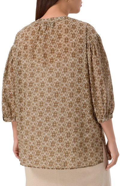 Хлопковая рубашка MARINA RINALDI VOYAGE, арт. UNII0N, фото 4