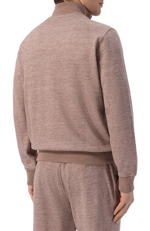 Толстовка изо льна и хлопка Andrea Campagna 20M466.ZQ00.CAMP. Коричневый  20M466.ZQ00.CAMP. Фото 4