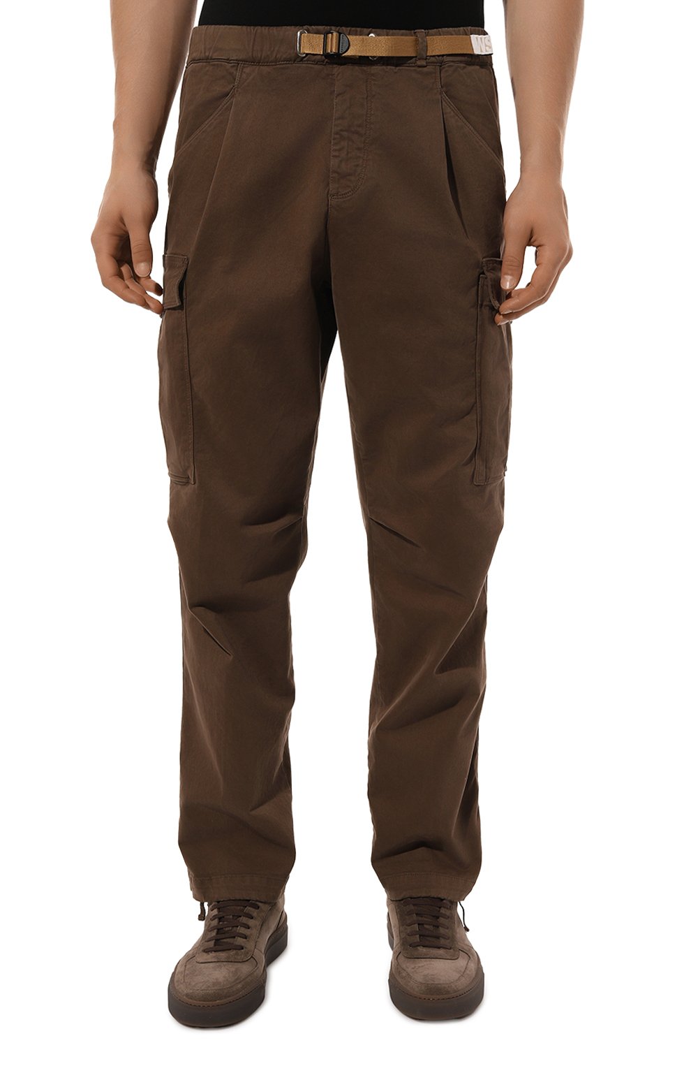 Хлопковые брюки-карго WHITE SAND коричневого цвета по цене 24350 руб., арт. 24WSU69 5, фото 3 Хлопковые брюки-карго WHITE SAND, арт. 24WSU69 5, фото 3