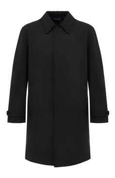 Мужской плащ BRIONI темно-синего цвета, арт. S0R80L/PA906 | Фото 1 (Драгоценные камни: Проставлено; Рукава: Длинные; Материал сплава: Проставлено; Длина (верхняя одежда): До середины бедра; Материал внешний: Синтетический материал; Мужское Кросс-КТ: Плащ-верхняя одежда; Стили: Кэжуэл)