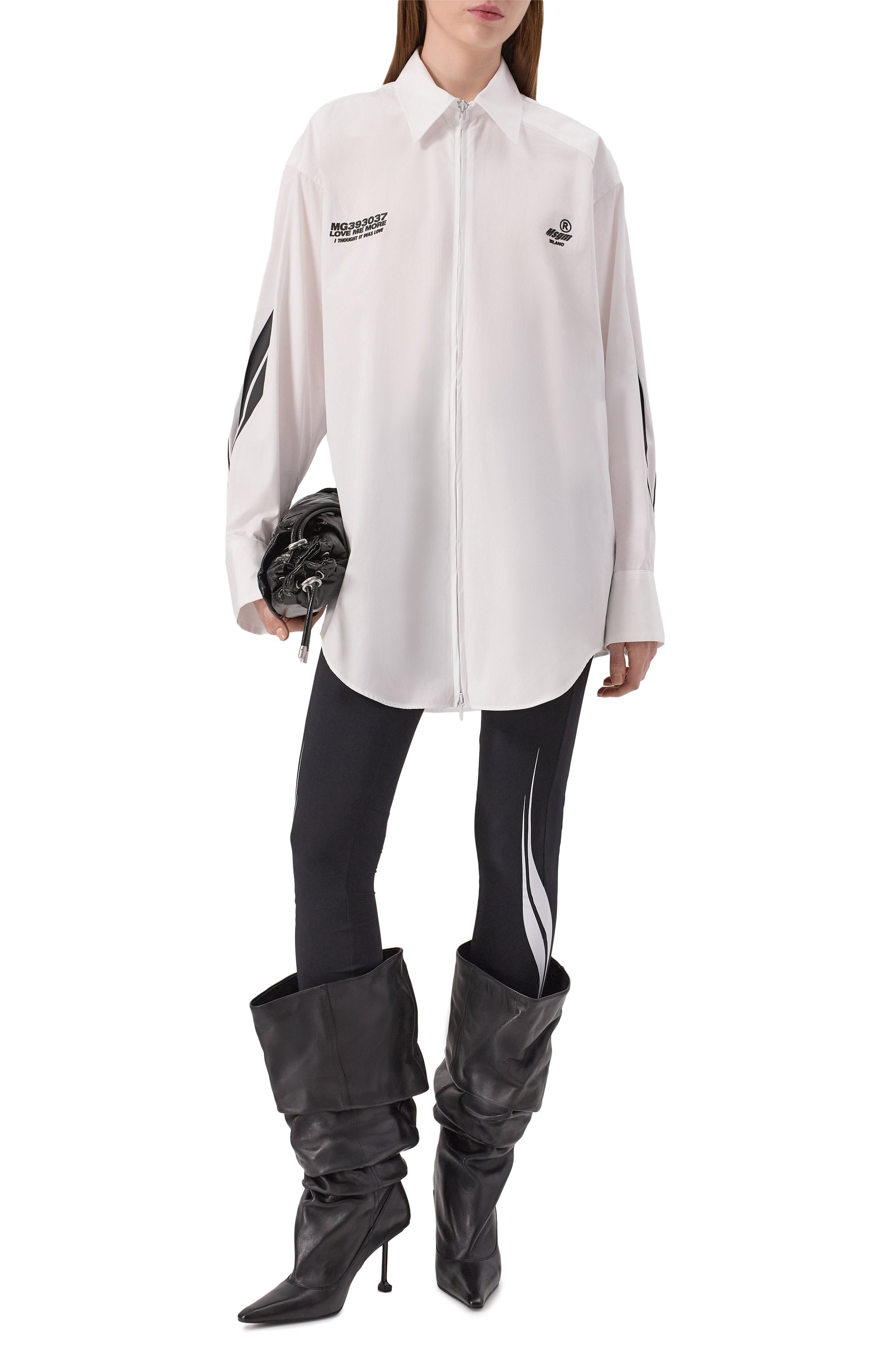 Легинсы MSGM черного цвета по цене 29200 руб., арт. 3942MDP15X/257818, фото 2 Легинсы MSGM, арт. 3942MDP15X/257818, фото 2