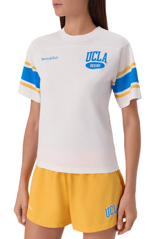Хлопковая футболка Sporty & Rich x UCLA Sporty and Rich T0039615670WH01 Белый  T0039615670WH01 Фото 3