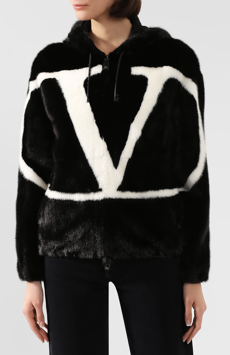 Женская шуба из норки VALENTINO черного цвета, арт. SF3FB5681CF | Фото 3 (Рукава: Длинные; Длина (верхняя одежда): Короткие; Материал внешний: Натуральный мех; Женское Кросс-КТ: Мех; Кросс-КТ: Куртка)