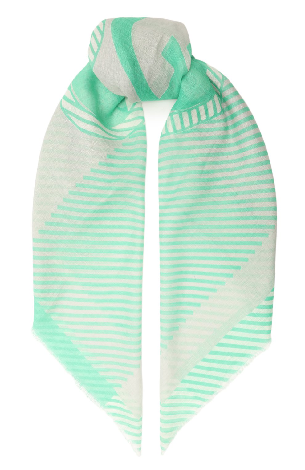 Льняная шаль GIORGIO ARMANI зеленого цвета по цене 49950 руб., арт. GW000095/AF10161, фото 1 Льняная шаль GIORGIO ARMANI, арт. GW000095/AF10161, фото 1