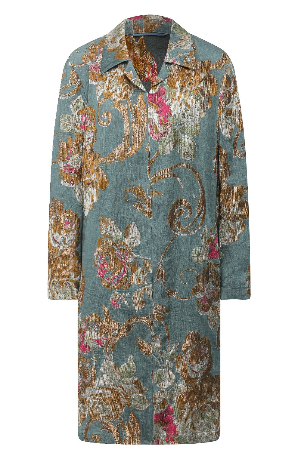 Пальто из смеси хлопка и льна DRIES VAN NOTEN синего цвета по цене 133000 руб., арт. 201-10279-9362, фото 1 Пальто из смеси хлопка и льна DRIES VAN NOTEN, арт. 201-10279-9362, фото 1