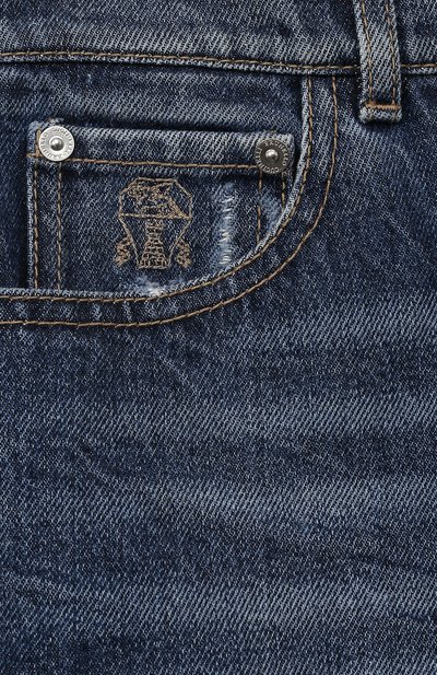 Джинсы BRUNELLO CUCINELLI синего цвета по цене 50600 руб., арт. B074PD313C, фото 3 Джинсы BRUNELLO CUCINELLI, арт. B074PD313C, фото 3