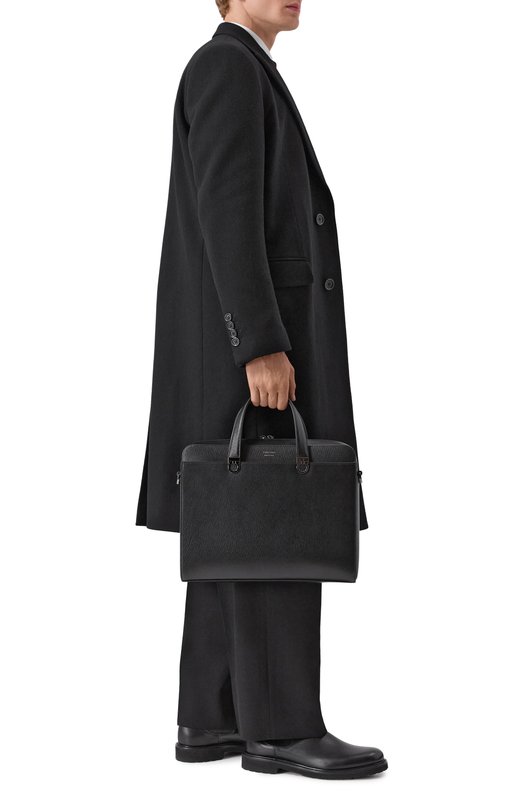 Кожаная сумка для ноутбука Ferragamo 241806/786555 Чёрный  241806/786555 Фото 7