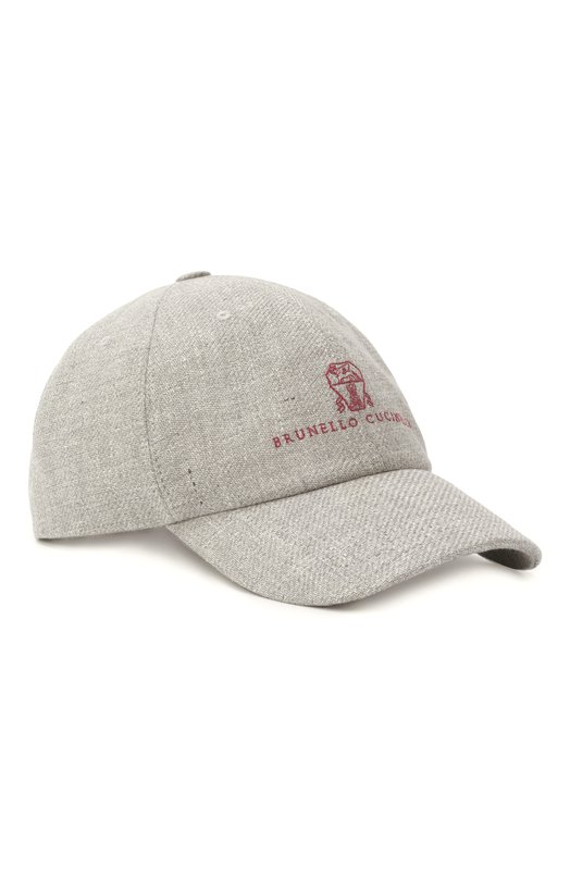 Бейсболка изо льна и шерсти Brunello Cucinelli MW4829850 Серый MW4829850