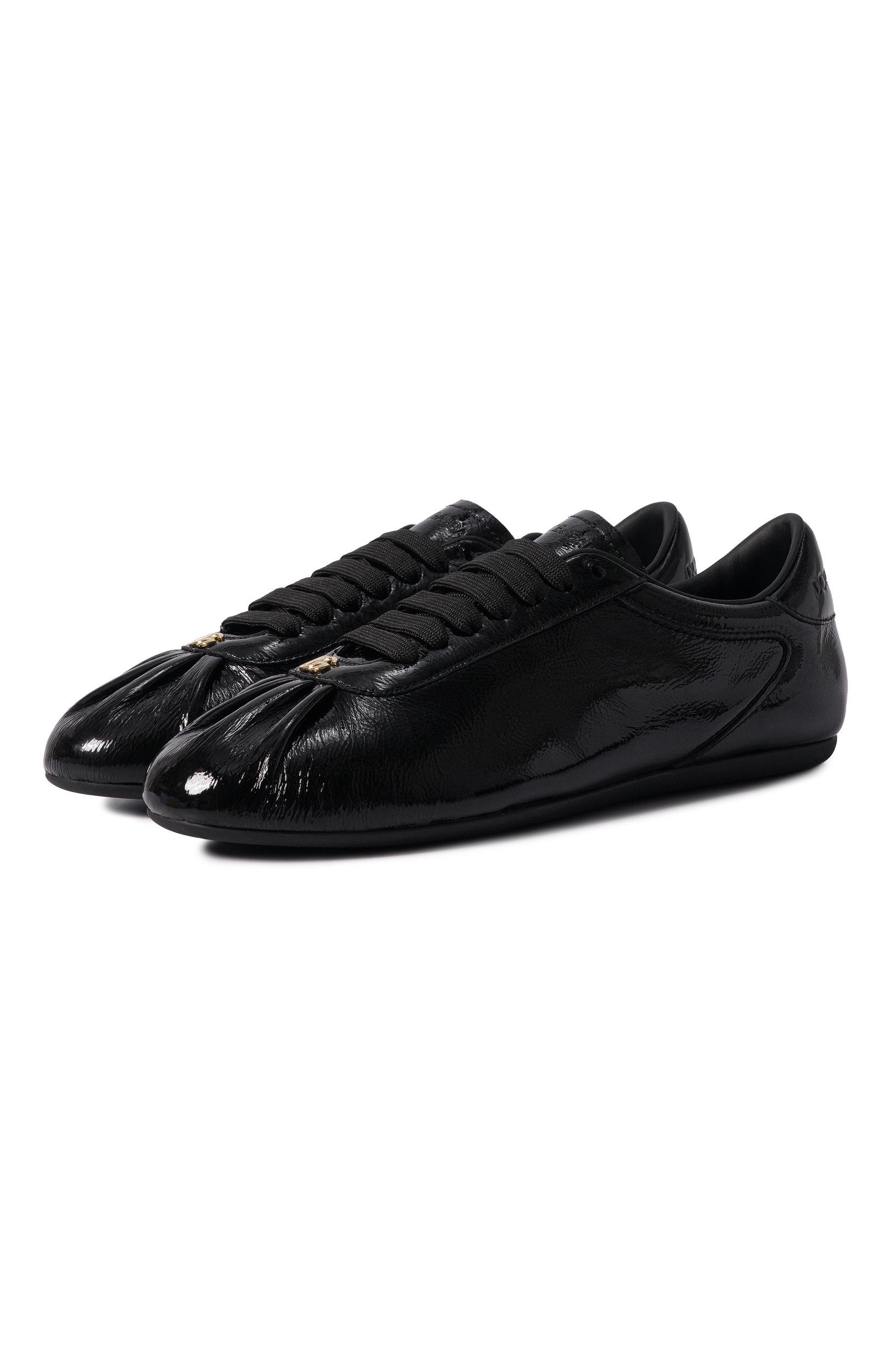 Лакированные кроссовки ballet DOLCE & GABBANA черного цвета по цене 72450 руб., арт. CK2485/A9U97, фото 1 Лакированные кроссовки ballet DOLCE & GABBANA, арт. CK2485/A9U97, фото 1