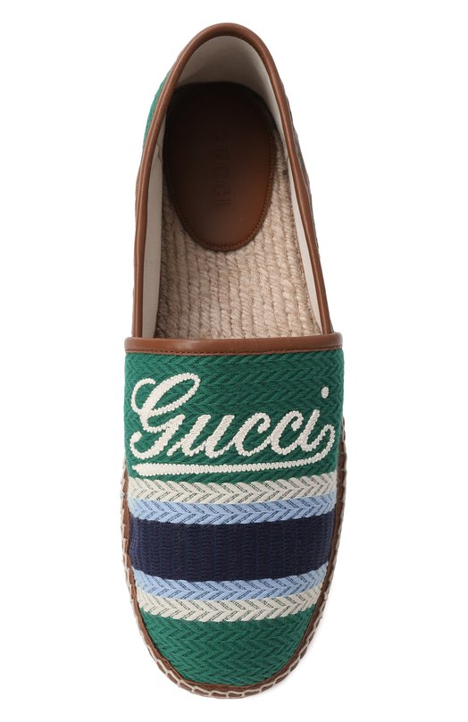 Текстильные эспадрильи Gucci 824882/FAEH9 Зелёный  824882/FAEH9 Фото 6