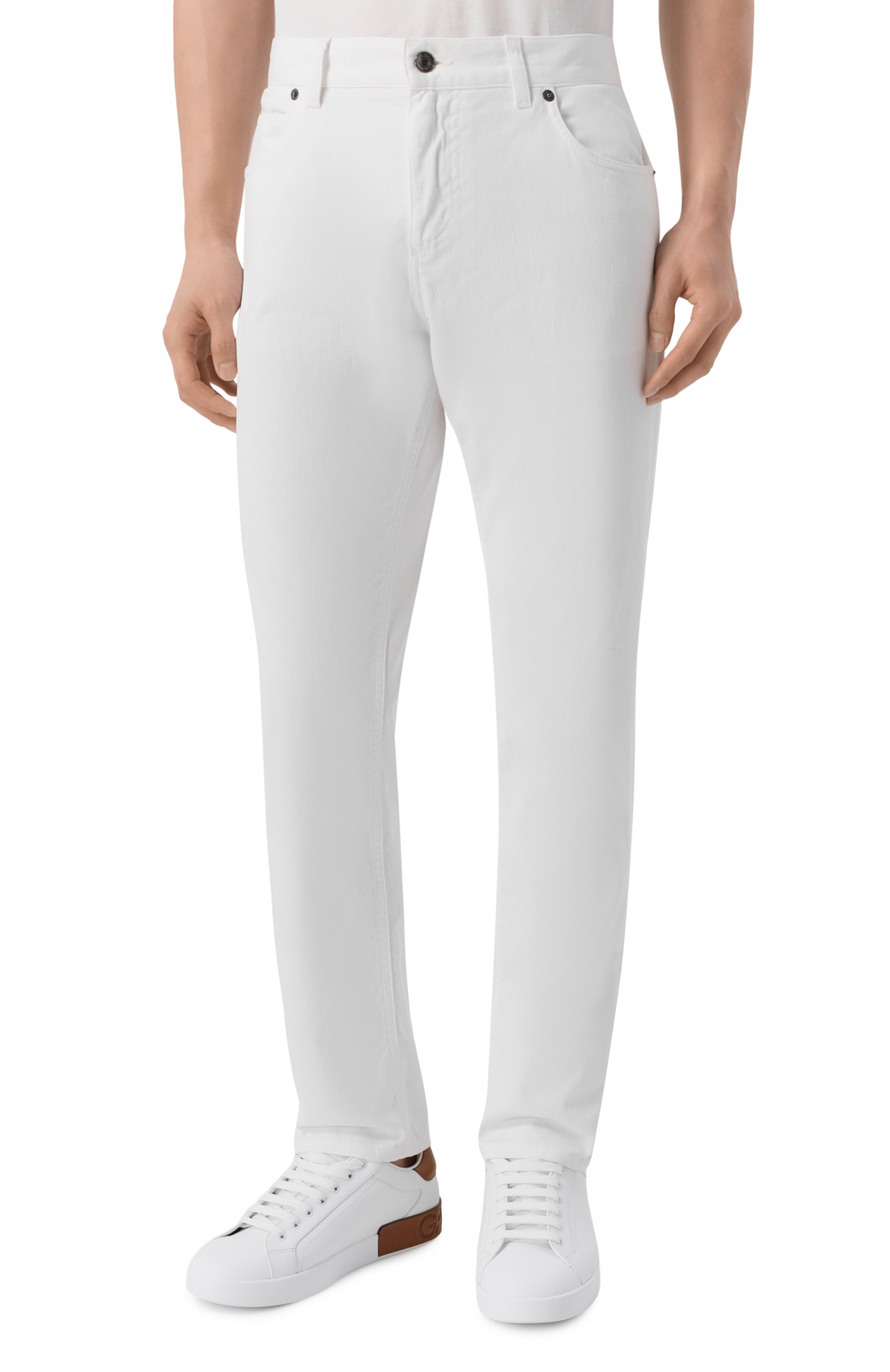 Джинсы regular DOLCE & GABBANA белого цвета по цене 64700 руб., арт. GYJCCD/G80X2, фото 3 Джинсы regular DOLCE & GABBANA, арт. GYJCCD/G80X2, фото 3