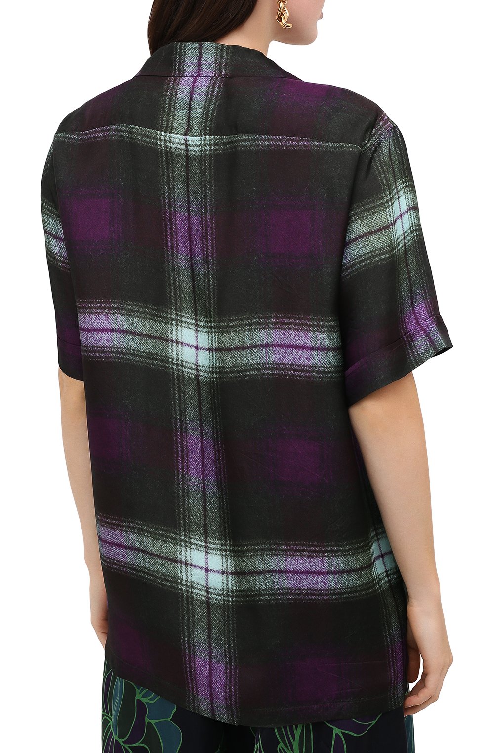 Рубашка из вискозы DRIES VAN NOTEN хаки цвета по цене 47500 руб., арт. 202-30778-1086, фото 4 Рубашка из вискозы DRIES VAN NOTEN, арт. 202-30778-1086, фото 4