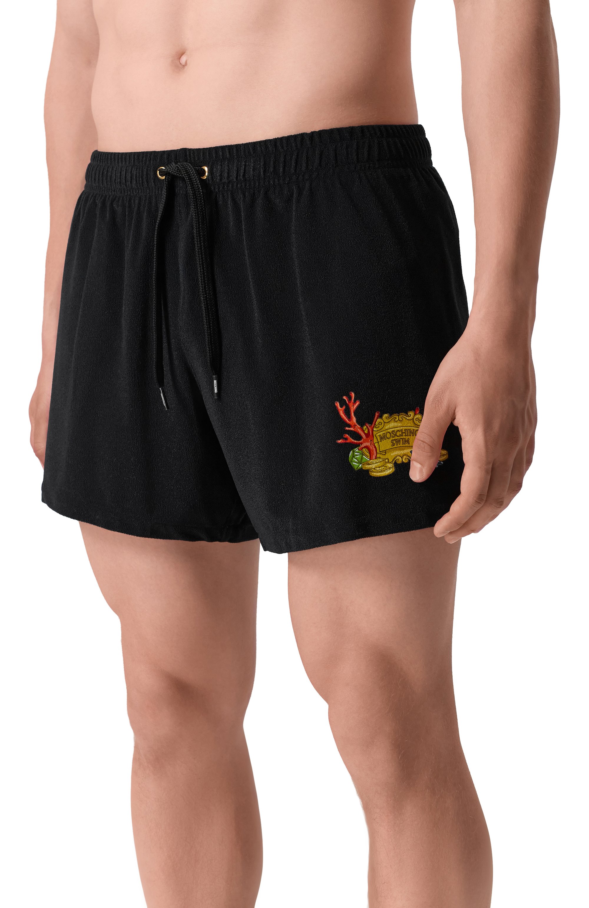 Плавки-шорты MOSCHINO черного цвета по цене 14850 руб., арт. A4238/9303, фото 2 Плавки-шорты MOSCHINO, арт. A4238/9303, фото 2